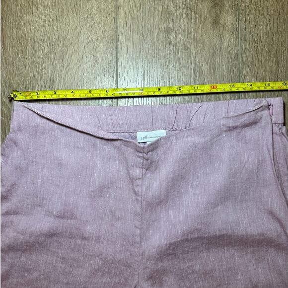 J.Jill Linen Stretch Crop Pants Petite Blush Pink Feminine Spring Medium - Picture 4 of 10